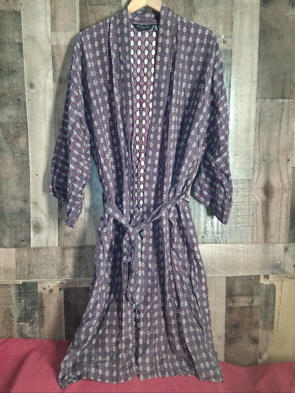 Vintage Christian Dior Monsieur 100%  Silk Robe One Size All